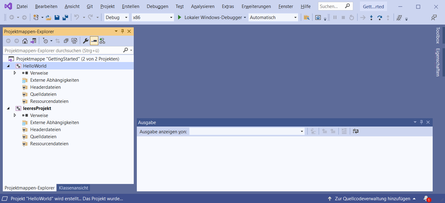 Visual Studio mit zwei Projekten